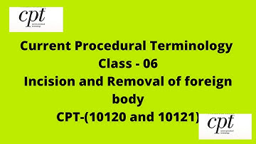 CPT - Incision and removal of foreign Body |10120 & 10121 |