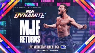 MJF will return to AEW tomorrow night on dynamite