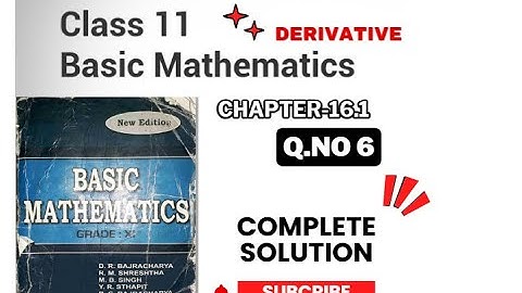 Chapter 16.1 Derivative (chain rule) || only solution 👍 || exercise Qno.6
