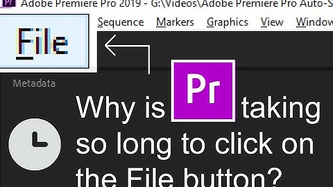 How To Fix Freeze / Long Delay On Click File and Import Media Menu Option (Premiere Pro 2019)
