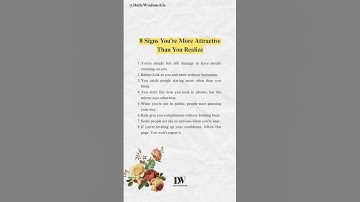 8 Signs You’re More Attractive Than You Realize #attractivehabits #confidencetips #datingpsychology