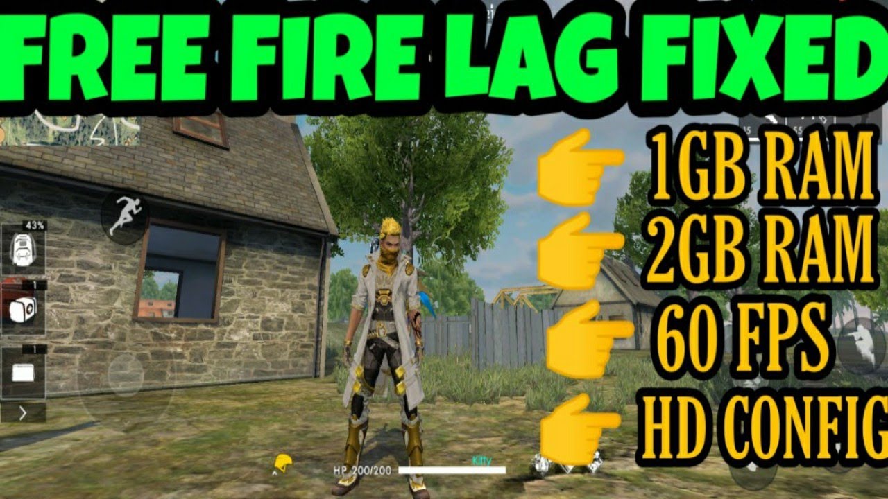 FREE FIRE LAG FIX 1 GB, 2GB RAM MOBILE || PLAY SMOOTHLY IN HIGH CONFIG ||  60+ FPS FRAME RATE CONFIG - 