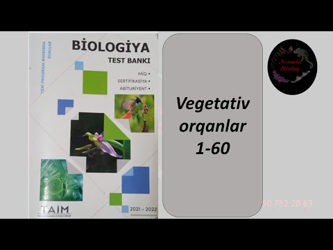 Biologiya, Taim test toplusu, Bitkinin vegetativ orqanları, Test № 1-60