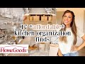 AFFORDABLE KITCHEN ORGANIZATION AT HOMEGOODS 2022 | bamboo drawer organizers, glass storage & more!