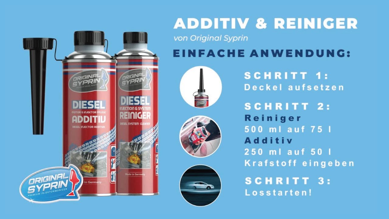 MATHY-ID Injektoren Reiniger Diesel - Diesel Additiv zur Reinigung der  Einspritzdüsen im Dieselmotor - Einspritzdüsen Reiniger, 200 ml :  : Auto & Motorrad