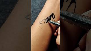 #"wolf tattoo# design # Easy #steps with# black gen #pen on... #Shorts #ink..tattoos