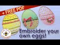 3 ways to embroider Easter Eggs - Easy, Medium & Hard boiled!