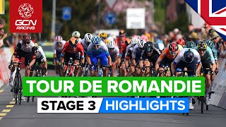 Reduced Bunch Sprint After Punchy Finale | Tour De Romandie 2022 Stage 3 Highlights