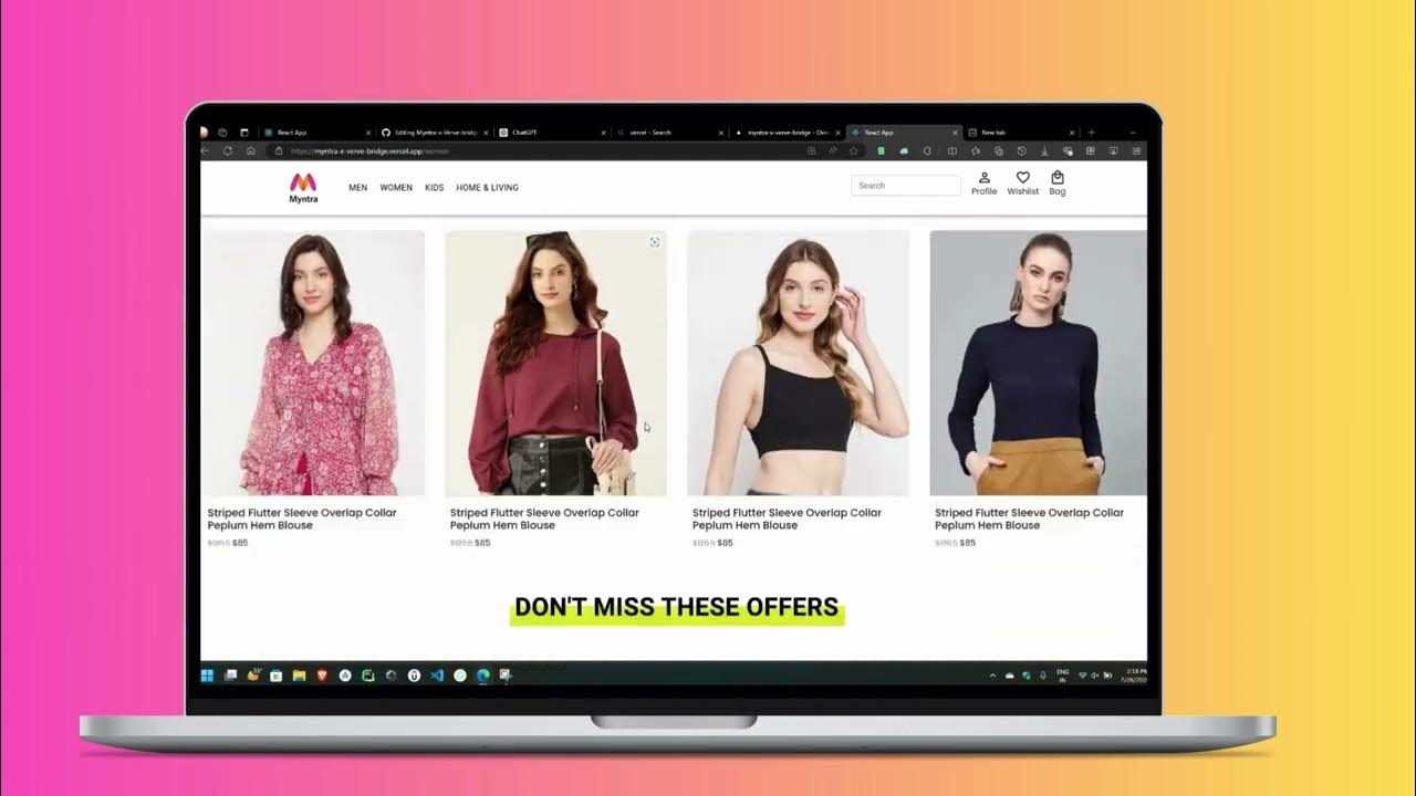 Myntra clone in React - YouTube