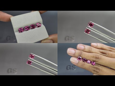 Satz rhodolith-granat im kissenschliff 5,75 karat, Madagaskar Video  № 1