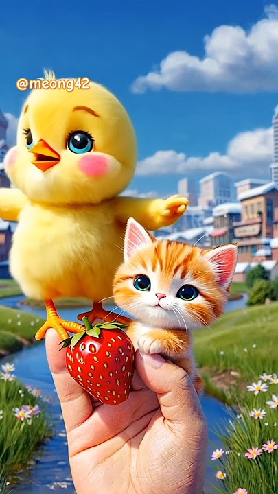 The cute cat and the yellow one #funny #cat #cutecatcartoon #cute #cat #catlover #catcartoon