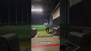 Playing a virtual course at TopGolf. Probably hooked my first shot #golf #golfer #golfswing