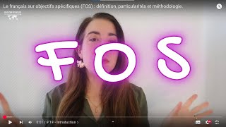 Le Français Sur Objectifs Spécifiques Fos Définition, Particularités Et Méthodologie.