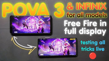 Tecno Pova 3 & Infinix Full display free fire test all tricks Live 🔴 how to play FF in full screen..