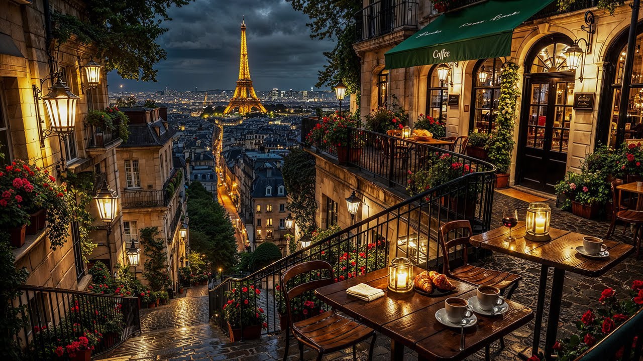 Romantic Jazz at a Paris Café | Soft Jazz Music for Study, Focus & Peaceful Paris Nights