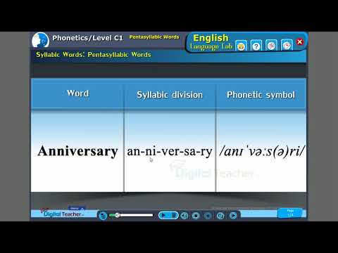 Pentasyllabic words, Phonetics - English language lab