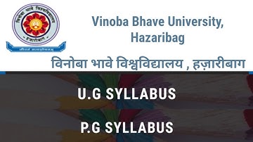 Vinoba Bhave University Hazaribagh BA syllabus ||MA Syllabus || U.G & P.G Syllabus Vbu hazaribagh