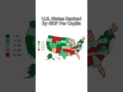 U.S. States Ranked by GDP/Capita #gdp #usa #viral #viralshort #viralvideo #fy #fyp #fypage #blowup