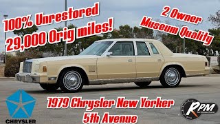 SOLD! TEST DRIVE! FREE SHIPPING 1979 CHRYSLER NEW YORKER 5TH AVE 29,000mi 2 owner Museum Quality⭐