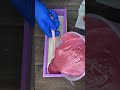 Pouring Watermelon Cold Process Soap #coldprocesssoap #soapmaking #soap #soaps