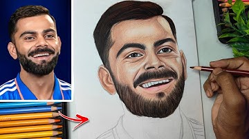 Virat Kohli Drawing, How to draw Virat Kohli, Step by step Tutorial