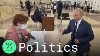 Putin Votes in Russia Referendum That Would Allow Him to Stay in Power Until 2036