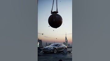 Tesla Model S crash test !   #tesla #crash #test #shorts