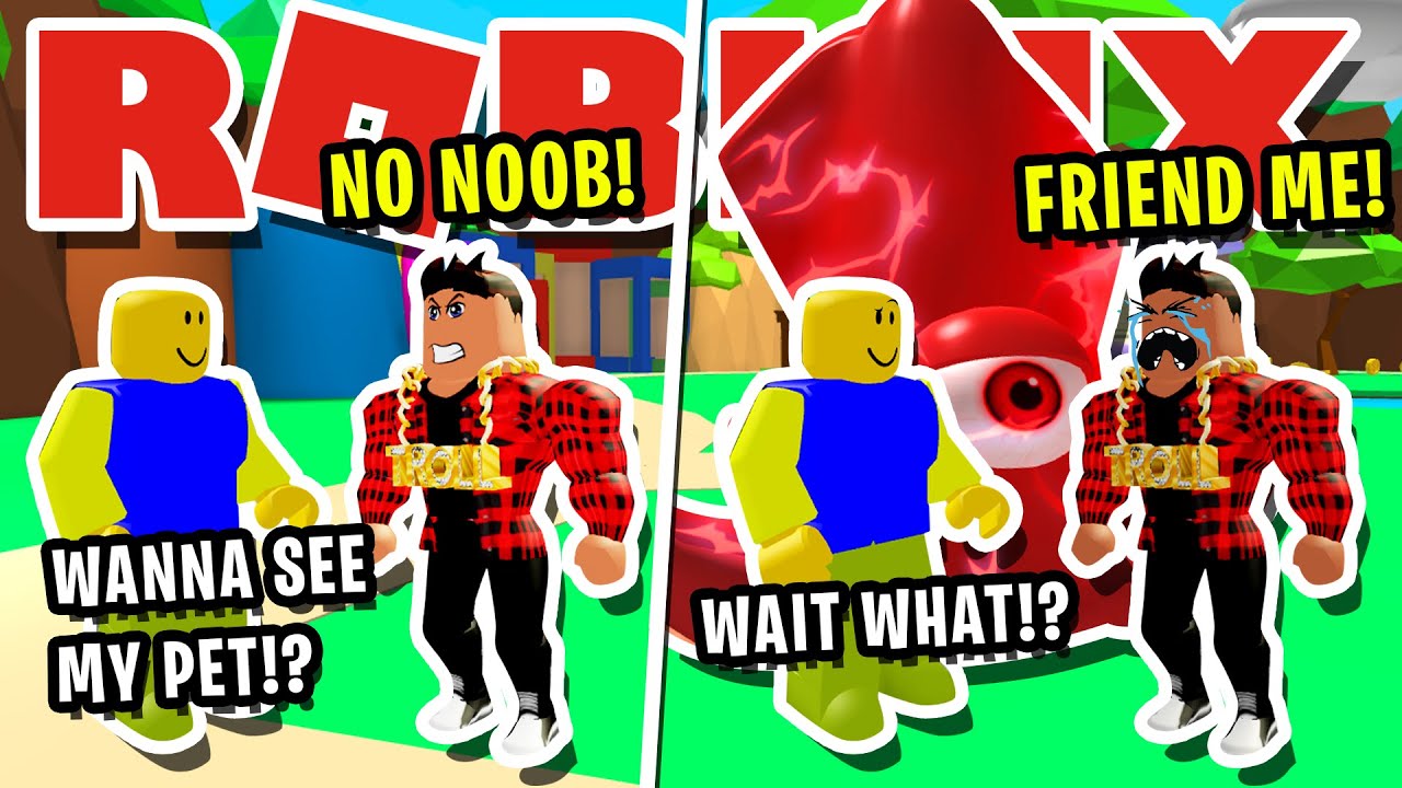 Noob Disguise Trolling With Kraken Bullies Try To Steal My Secret Pet In Bubblegum Simulator Youtube - videos matching a roblox player with an insanely rare