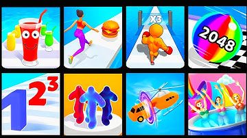 Juice Run, Twerk run, Level up Runner,Ball Run, Number Master,Blob Runner, Shape shifting, Hottub