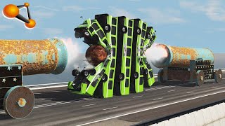 BeamNG.drive - Giant Cannon Against Vehicles