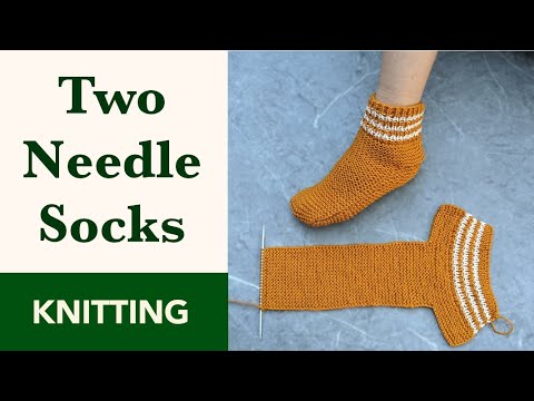 How to Knit Socks with Two Straight Needles | Knit Two-Needle Socks