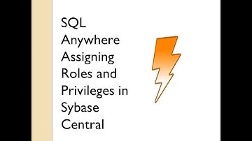 How to Grant Roles and Privileges in  Sql Anywhere | Sybase Central