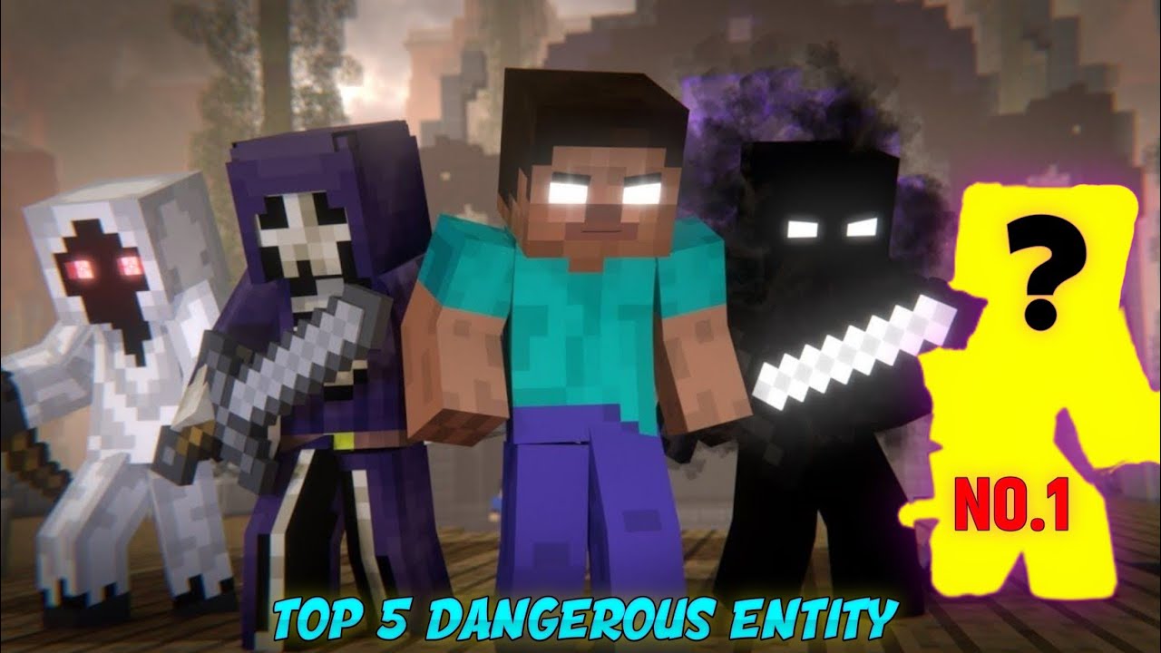🤯🤯TOP 5 DANGEROUS ENTITY IN MINECRAFT || MINECRAFT || @YesSmartyPie ...
