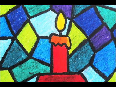 How to Drawing a Colorful Candle Easy | Oil Pastel Drawing Easy | Texture oil pastel drawing easy