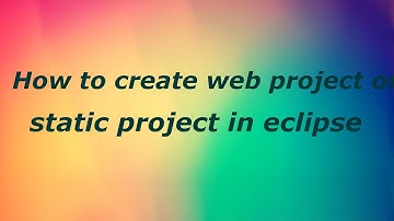 How to create web project / static web project by java temple