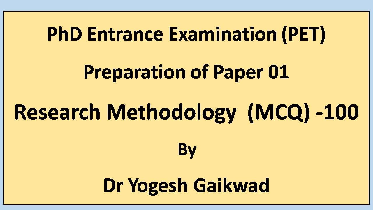 mcq on research methodology for phd entrance