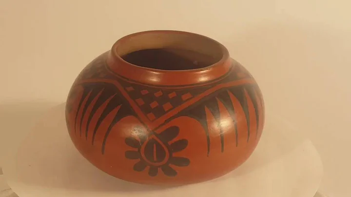 San Ildefonso Black on Red Gourd Shape Jar by Tonita Martinez Roybal (1892-1945) Antonita