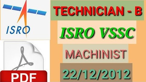 ISRO VSSC machinist questions paper 22/12/2012
