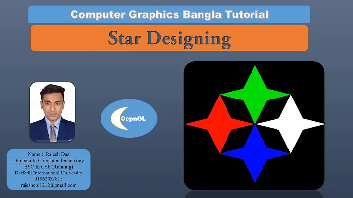 4 Star Design Using Polygon | OpenGL | Computer Graphics |Creative Coders | Rajesh Das | 2021
