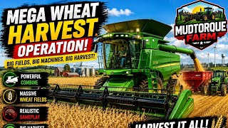 Mega Wheat Harvest Operation | Farming Simulator Combine Harvester Gameplay