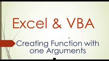 Function in vba with one argument