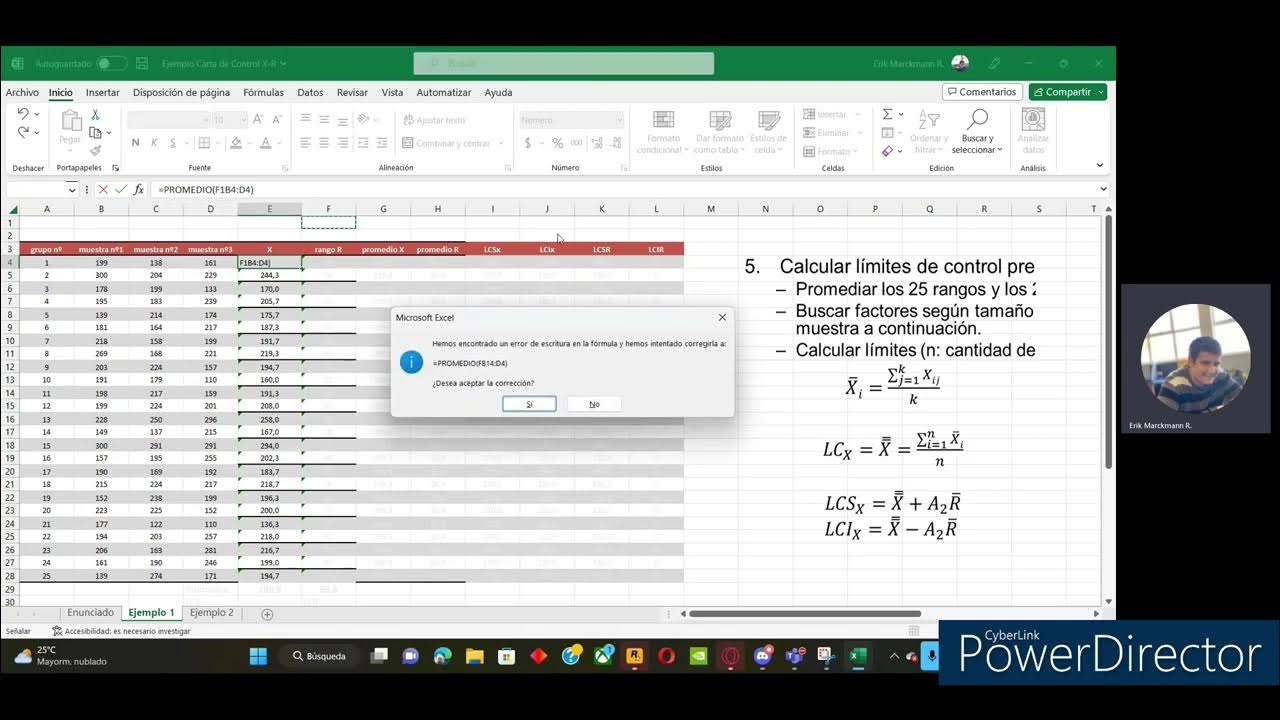 Carta de Control XR Control estadístico de procesos productivos