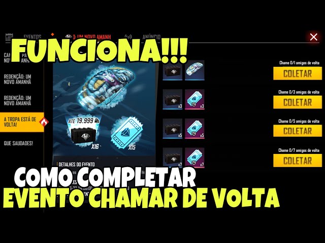 ATÉ 19.999 DIAMANTES?? COMO CHAMAR AMIGO DE VOLTA NO FREE FIRE