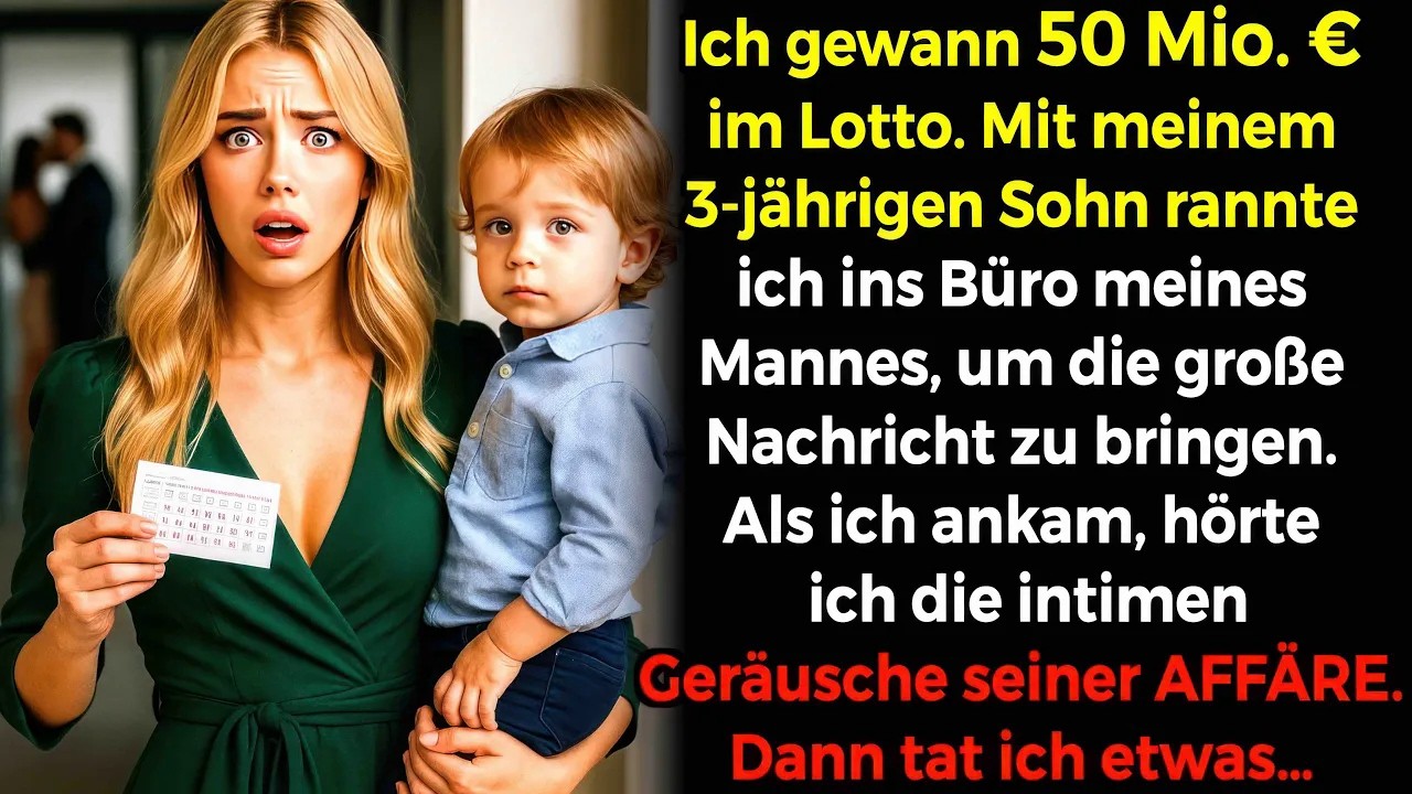 Ich gewann 50 mio € mit unserem Sohn lief ich ins Büro meines Mannes  👂ankommend hörte    😡