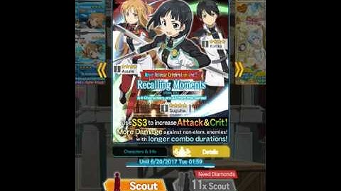 Sword Art Online Memory Defrag: New OS characters Skill Test