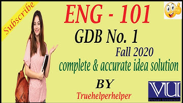 ENG-101 GDB No.1 Fall 2020 || complete and accurate idea solution || by Truehelperhelper