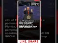 clip of President Trump at a podium in The Villages, Florida, energetically pumping both fists...