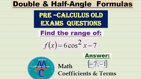 Double & Half Angle Identities (Old Exams Q