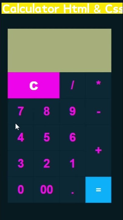 Create Calculator Using Html And css #shorts #coding #programming #html ...
