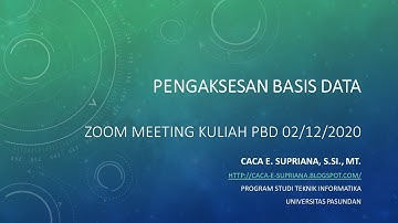 Zoom Meeting Kuliah Basis Data [2] TIF Unpas